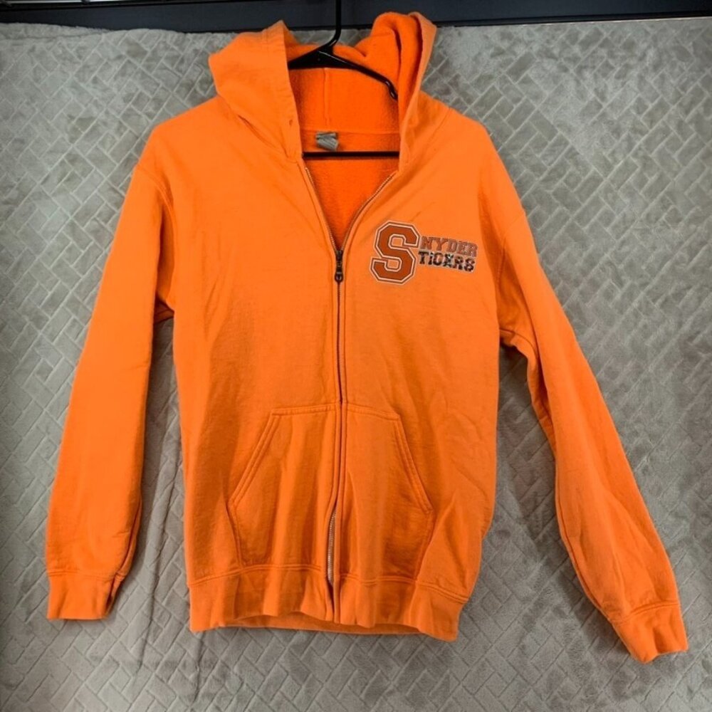 Snyder Tigers Adult Small Team Hoodie Sweatshirt Orange Jersey City Zip Up - Picture 1 of 15